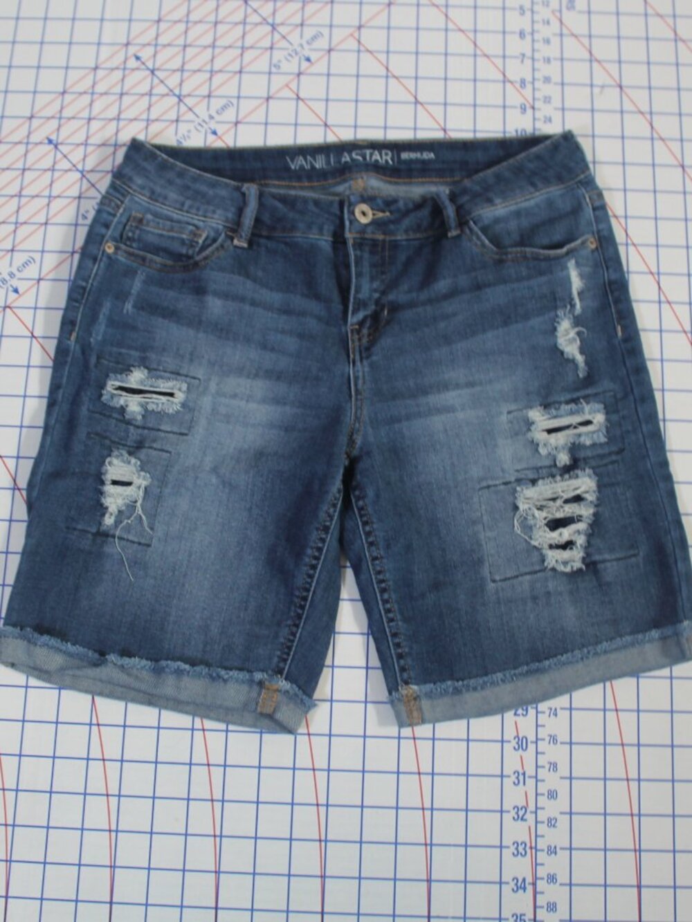 Vanilla Star Distressed Denim Bermuda Shorts Juniors 11